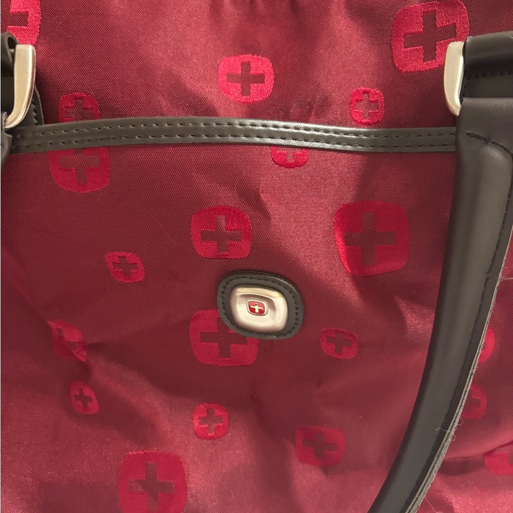 SwissGear Burgundy Nylon Tote Bag Shoulder Bag Travel Everyday - Picture 2 of 8